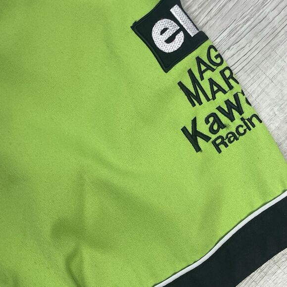Kawasaki Monster Pro Racing Shirt Size XL Extra Large Button Down Green Black N - Picture 8 of 14
